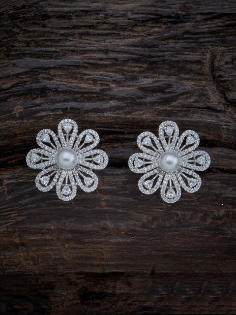 

Kushal's Fashion Jewellery White Floral Studs Earrings