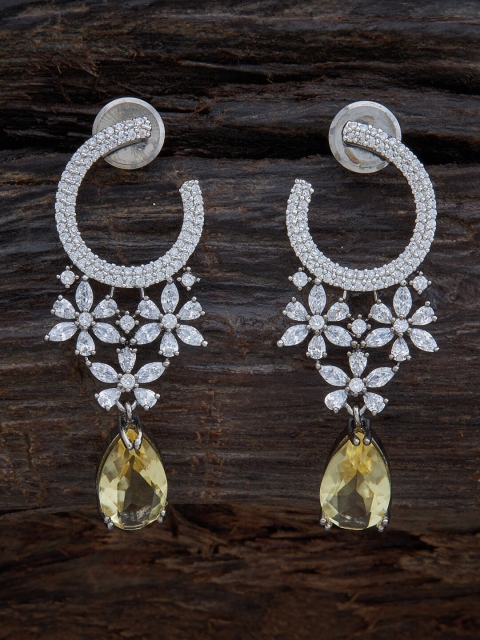 

Kushal's Fashion Jewellery Yellow Floral Drop Earrings