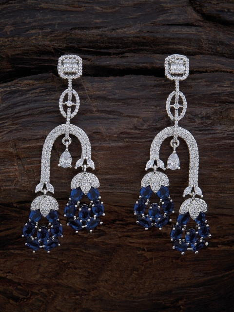 

Kushal's Fashion Jewellery Women Blue & White Contemporary Drop Earrings