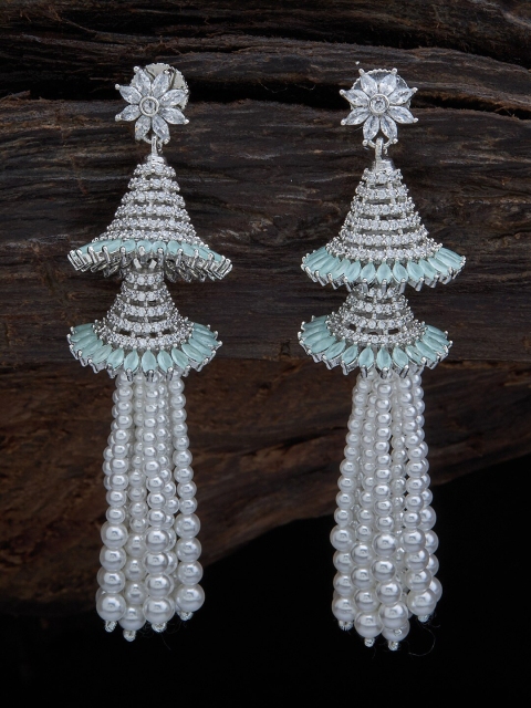 

Kushal's Fashion Jewellery Women Sea Green Contemporary Jhumkas Earrings