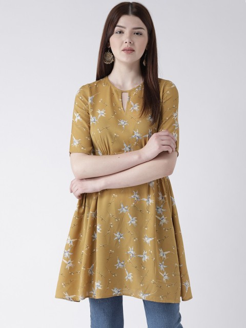 

DODO & MOA Brown Floral Printed Empire Kurti