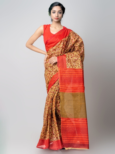 

Unnati Silks Brown & Pink Ethnic Motifs Pure Cotton Kovai Saree