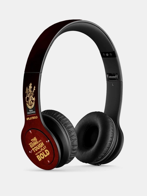 

macmerise Black & Maroon Printed Tough Play Bold P47 Bluetooth On-Ear Headphones With Mic