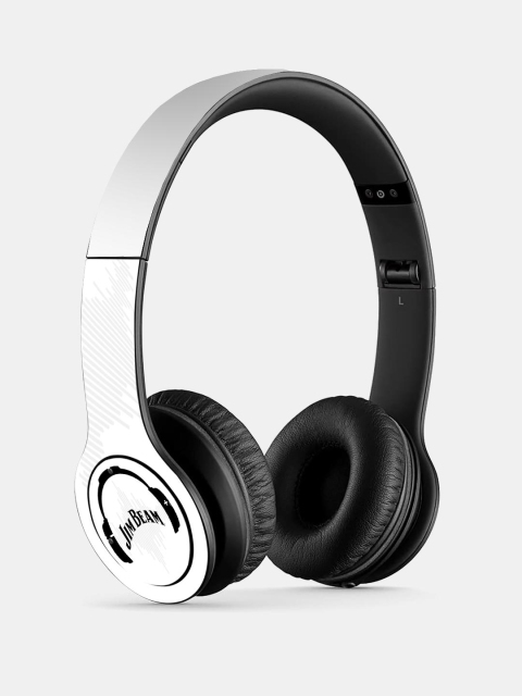 

macmerise Silver-Toned & Black Solid Jim Beam Sound P47 Bluetooth Wireless On-Ear Headphones With Mic