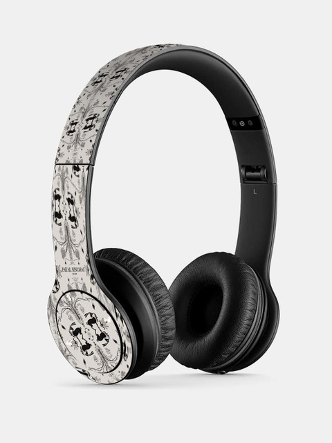 

macmerise White & Black Printed Payal Singhal Stone Arabic Khargosh P47 Bluetooth Wireless On-Ear Headphones with Mic