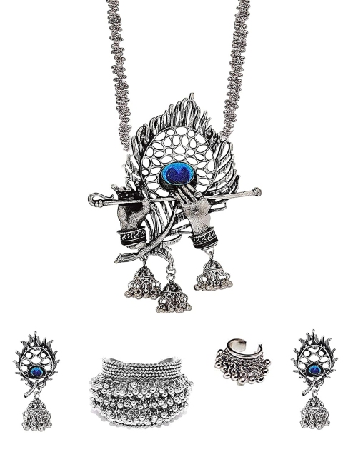 

Krelin Oxidised German Silver Brass-Plated Jewellery Set