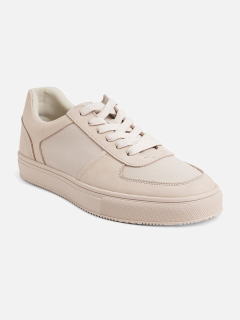 

ALDO Men Beige Leather Sneakers