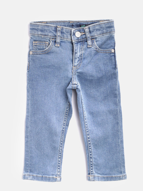 

United Colors of Benetton Boys Blue Slim Fit Mid-Rise Clean Look Stretchable Jeans