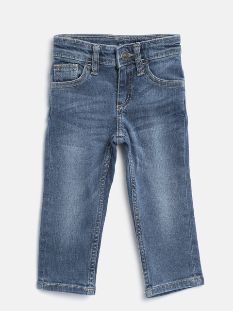 

United Colors of Benetton Boys Blue Slim Fit Mid-Rise Clean Look Stretchable Jeans