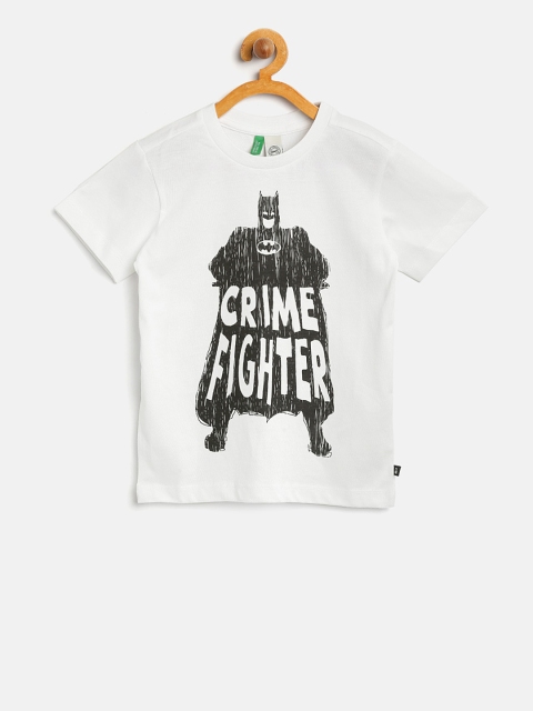 

United Colors of Benetton Boys White Batman Print T-shirt