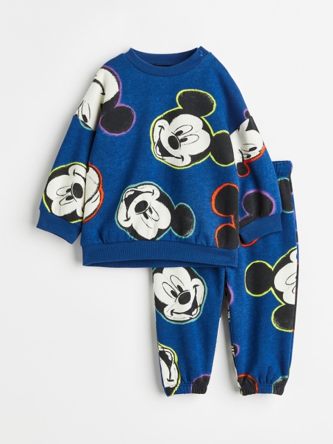 

H&M Boys Mickey Mouse Printed Co-Ords, Blue