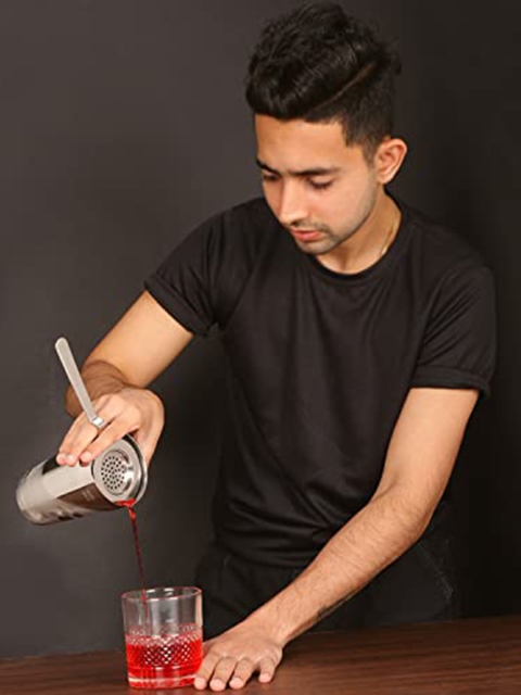 

BAR BOX Silver-Toned Solid Steel Cocktail Shaker Set