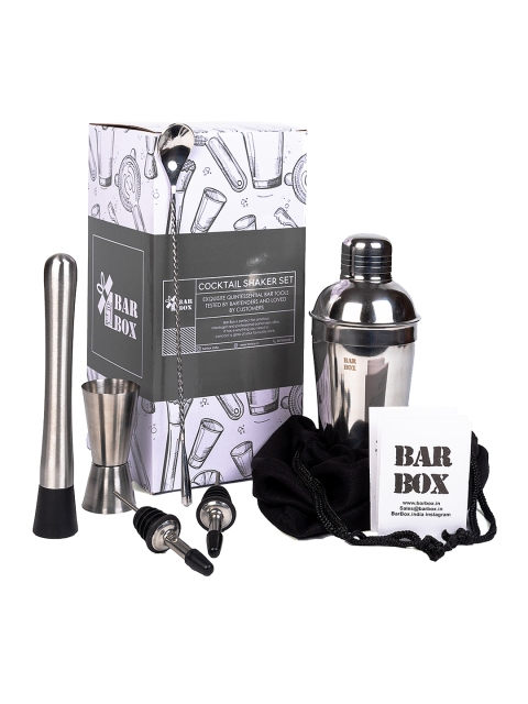 

BAR BOX Silver-Toned Set Of 13 Bar Box Cocktail Shaker Set