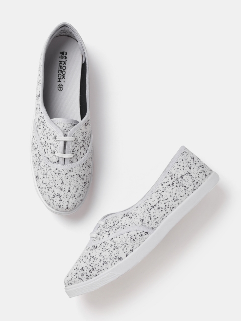 

Kook N Keech Women Off-White Printed Sneakers
