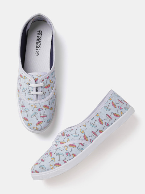 

Kook N Keech Women Grey Printed Sneakers