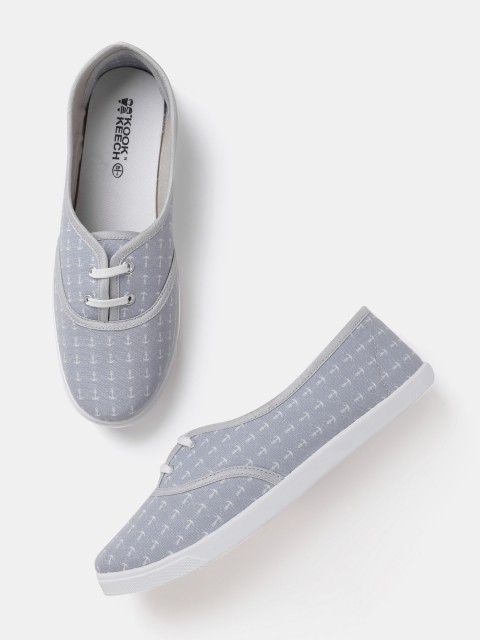 

Kook N Keech Women Grey Printed Sneakers