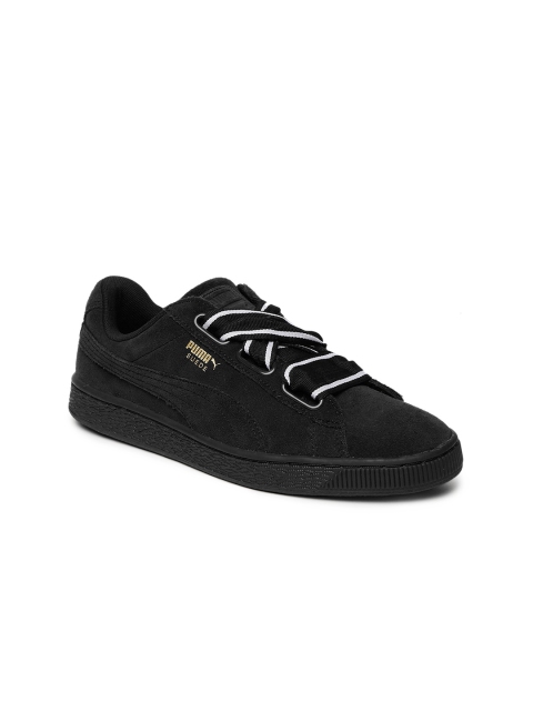 

Puma Women Black Suede Heart Satin II Sneakers