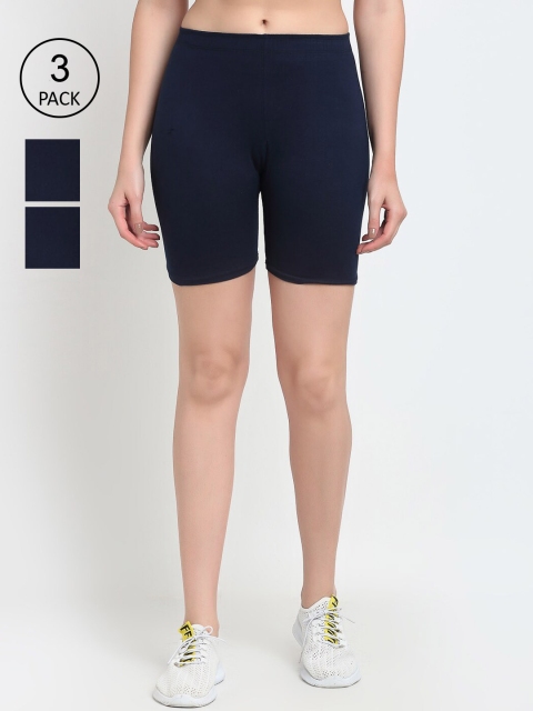 

GRACIT Women Navy Blue 3 Cycling Sports Cotton Shorts