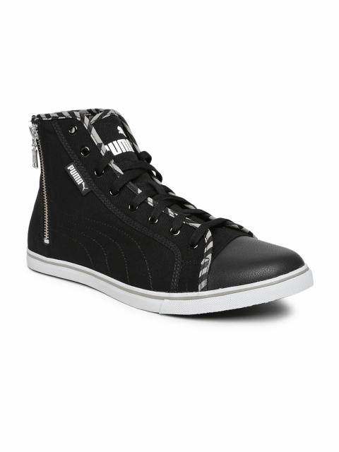 

Puma Men Black Streetballer Mid Zipper Mid-Top Sneakers