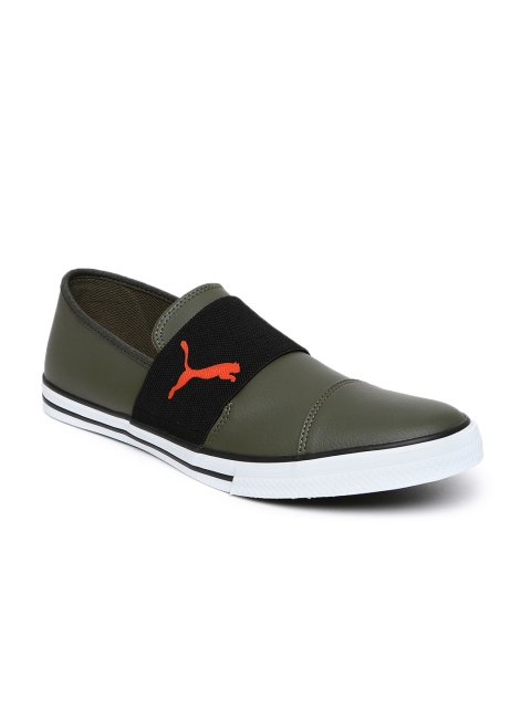 

Puma Men Olive Green Colourblocked Alpha Slip-On SL IDP Slip-On Sneakers