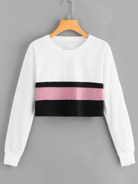 

LONDON BELLY White & Black Striped Crop Top
