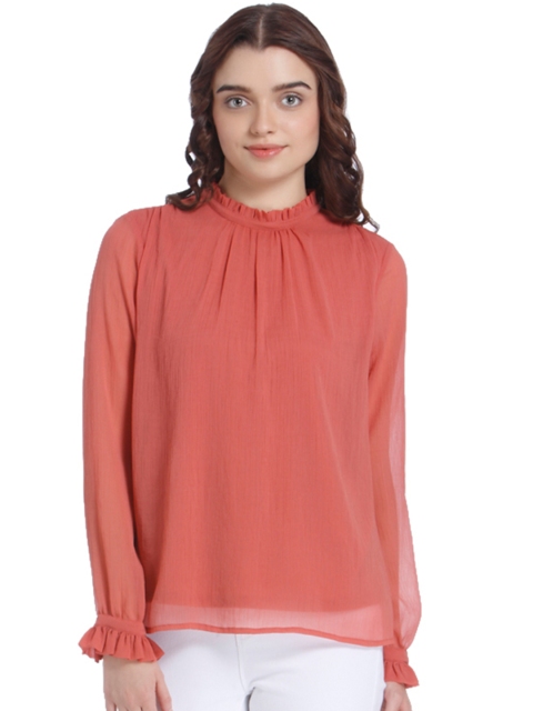 

Vero Moda Women Rust Orange Solid Top