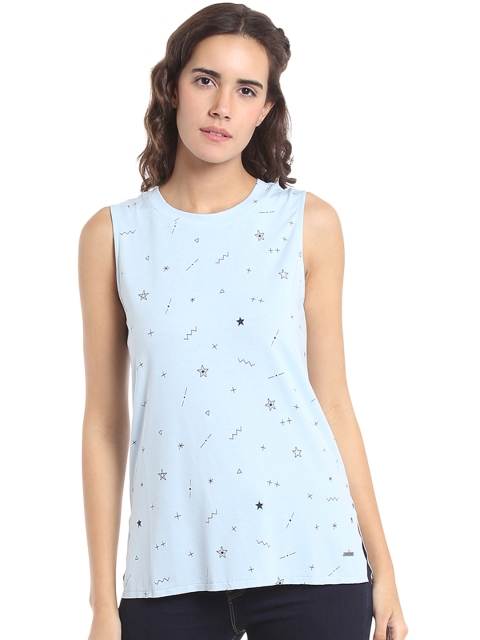 

Vero Moda Women Blue Printed Top