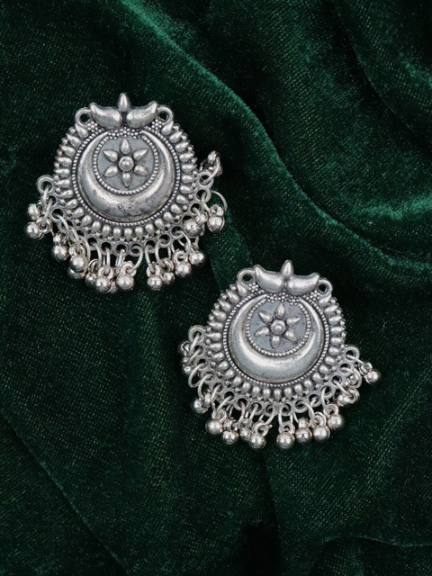 

Krelin Silver-Toned Circular Drop Earrings