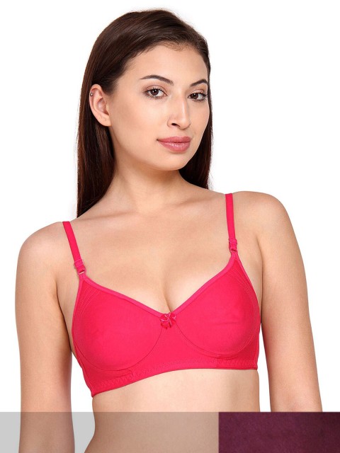 

Innocence Pack Of 2 Fuchsia & Burgundy Non Padded & Non-Wired Bra