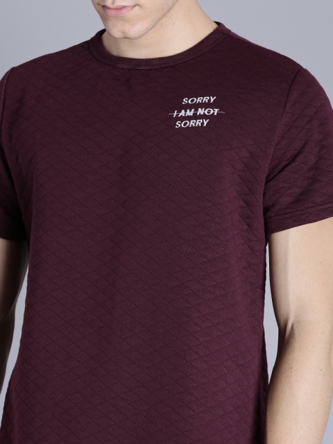 

Kook N Keech Men Maroon Solid Round Neck T-shirt