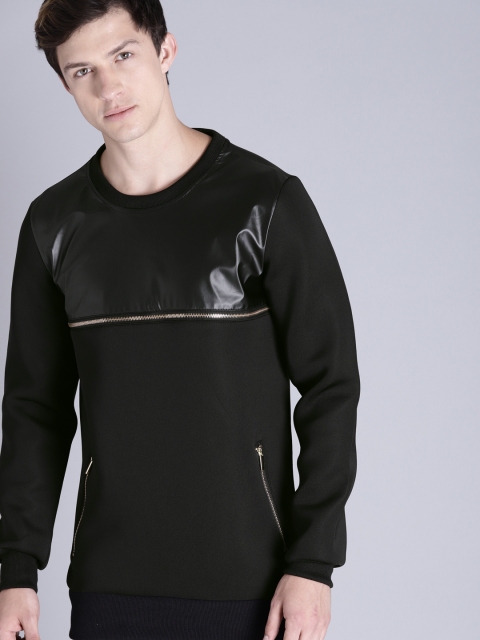 

Kook N Keech Men Black Solid Sweatshirt