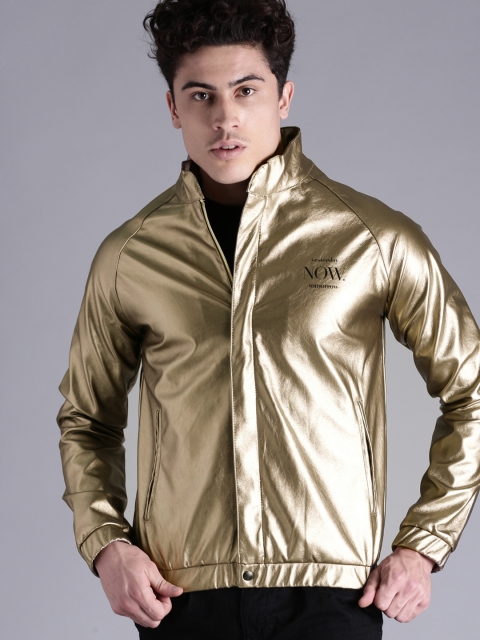 

Kook N Keech Men Copper-Toned Solid Biker Jacket