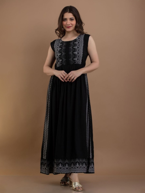 

PURSHOTTAM WALA Women Black Ethnic Motifs Printed Kurta