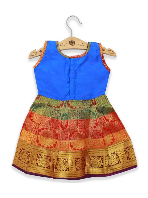 

Born Babies Girls Brown & Blue Floral Dress