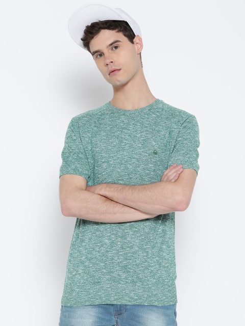 

United Colors of Benetton Men Green Solid Sweater
