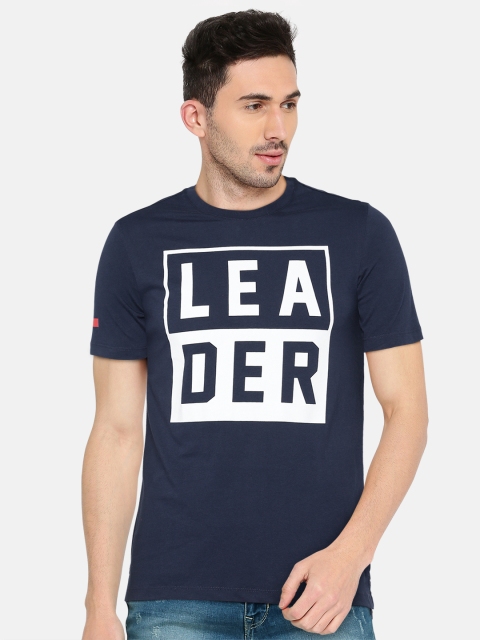 

United Colors of Benetton Men Navy Printed Round Neck T-shirt, Navy blue
