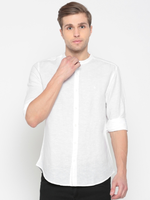 

United Colors of Benetton Men White Solid Casual Shirt