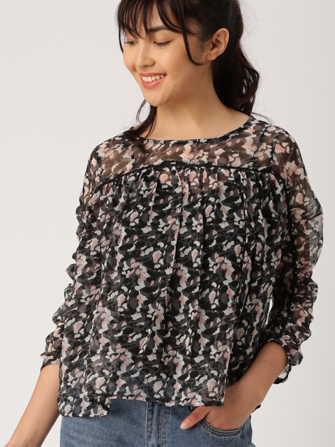 

DressBerry Women Grey Printed Top
