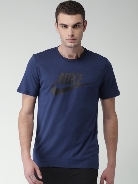 

Nike Men Blue Printed Round Neck T-Shirt