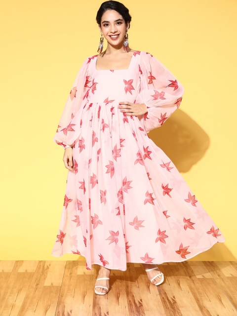 

PANIT Women Pink Printed Maxi Dress