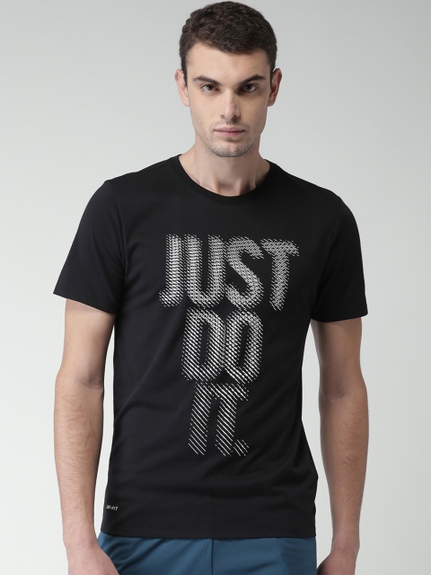 

Nike Men Black Printed Round Neck DF DASH JDI T-shirt