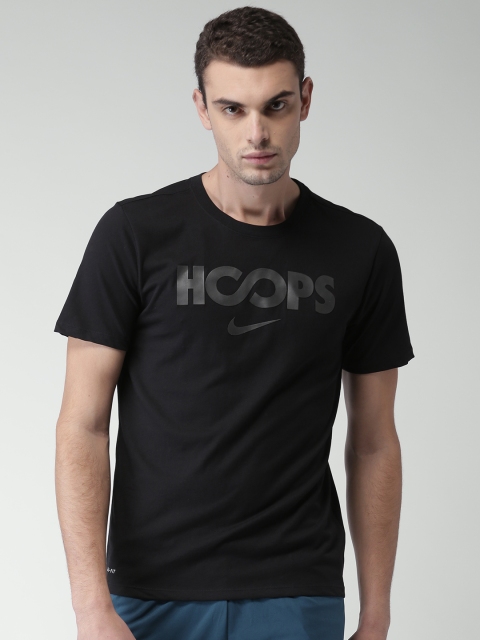 

Nike Men Black AS Dry Just Hoops Printed Round Neck T-shirt