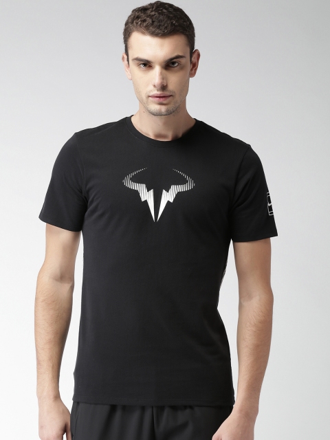 

Nike Men Black Printed Round Neck AS RAFA M NKCT T-shirt