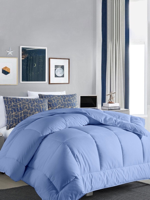 

RAZZAI Blue & Grey Solid Microfiber Mild Winter 300 GSM Double Bed Reversible Comforter