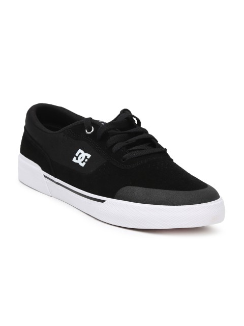

DC Men Charcoal Grey & Black Leather Switch Plus Sneakers