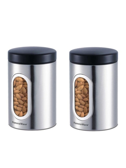 

SignoraWare Set Of 2 Solid Food Container, Silver