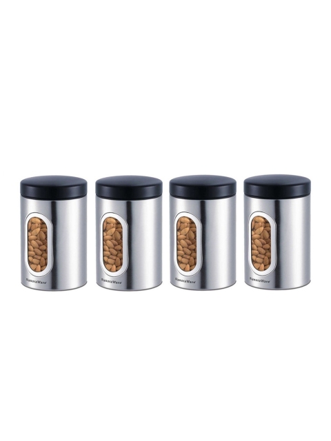 

SignoraWare Set Of 4 Solid Food Container, Silver