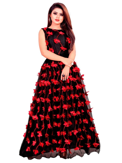 

APNISHA Black Net Ethnic Maxi Maxi Dress