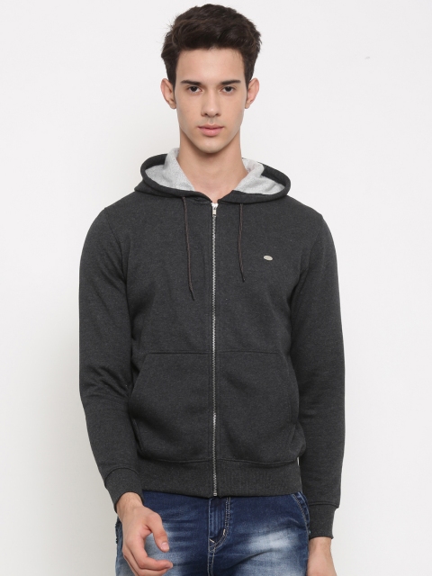 

Proline Active Men Charcoal Grey Solid Hooded Sweatshirt