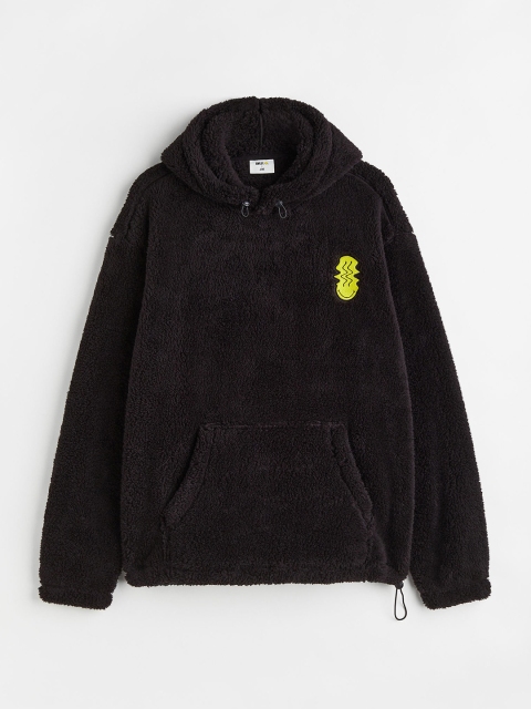 

H&M Men Hooded Pullover Sweatshirt, Black